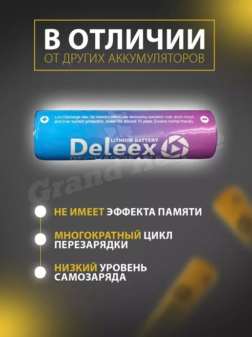 Grand House Аккумулятор 18650 12000 mAh высокотоковый, 8800 мАч, фото 5