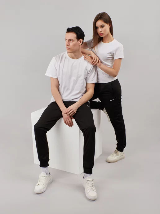 Nike Брюки спортивные летние джоггеры на резинке зауженные, черный, фото 6