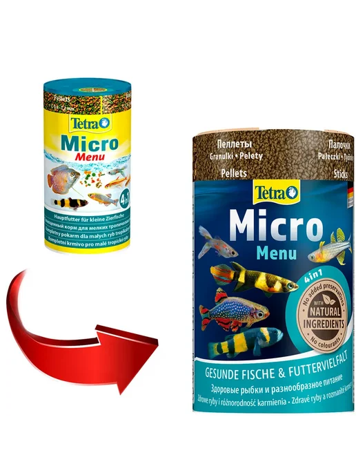 TETRA Корм для рыбок мелких тропических Micro Menu 4 в 1 100 мл, 100 мл, фото 2