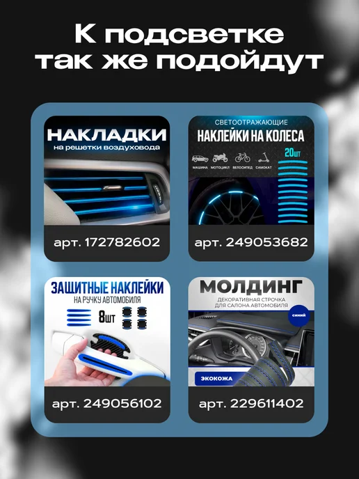 IL MALL Подсветка неоновая лента для авто светодиод нить 5В USB 5m, вариант, фото 5