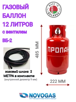 Газовый баллон 12 литров с вентилем Novogas 215480430 купить за 3 468 ₽ в интернет-магазине Wildberries