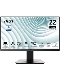 21.5" Монитор PRO MP223, VA, 1920x1080, 100Hz, черный MSI 215495742 купить за 7 729 ₽ в интернет-магазине Wildberries