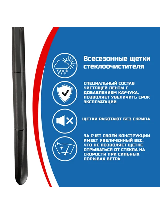 DOUBLE FORCE Гибридные щетки для LiXiang L7 09.2022- (650+500 мм), 2 шт, фото 4