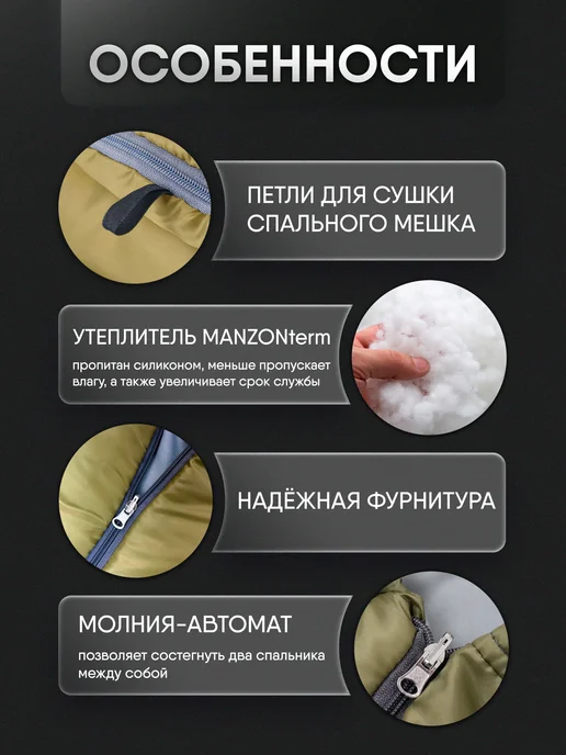 THEMANZON Спальный мешок туристический 200*77 Blanket evo до -5С, 200x77, фото 6