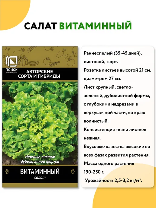 Агрохолдинг ПОИСК Семена салата листового, вариант, фото 4