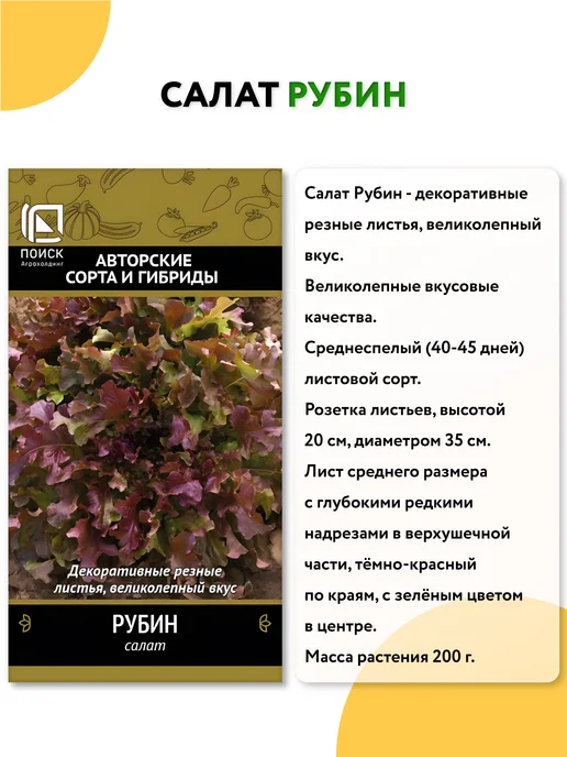 Агрохолдинг ПОИСК Семена салата листового, вариант, фото 7