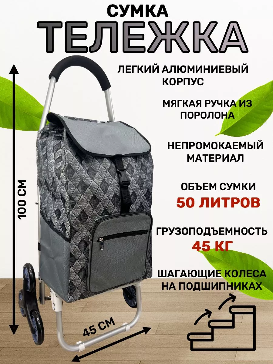 Сумка тележка трехколесная