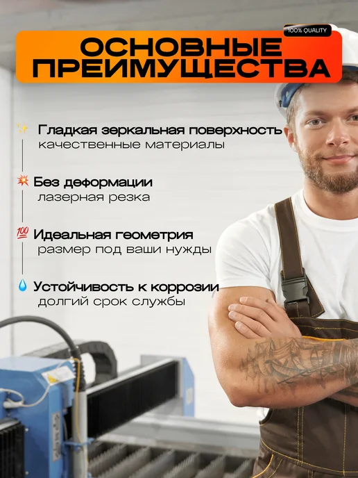 Лист нержавеющий зеркальный 100х200х1мм, вариант, фото 2