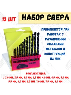 Набор сверл по металлу, 2,0-8,0мм РемоКолор 215696569 купить за 256 ₽ в интернет-магазине Wildberries