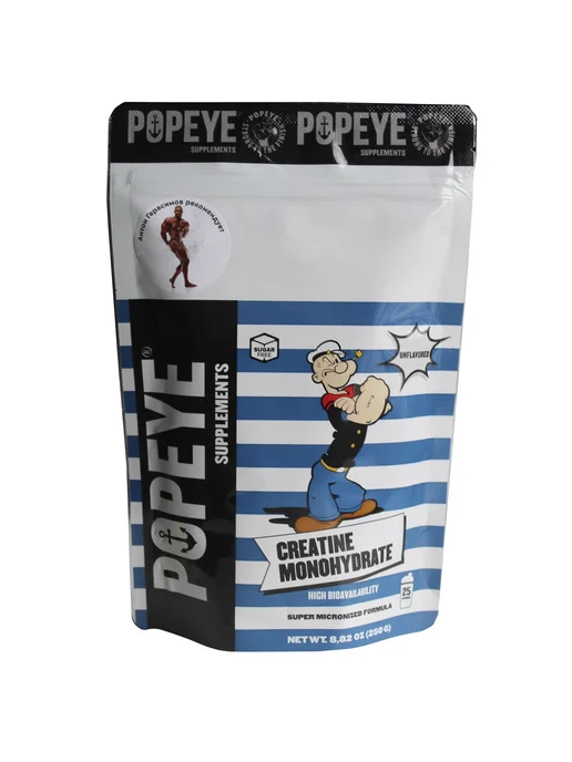Popeye Supplements Креатин моногидрат порошок 250гр Без вкуса, 250 г, фото 5