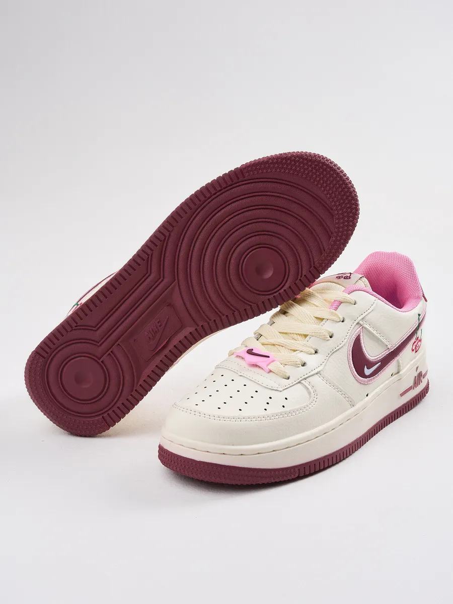 Burgundy and white nike air force 1 hotsell