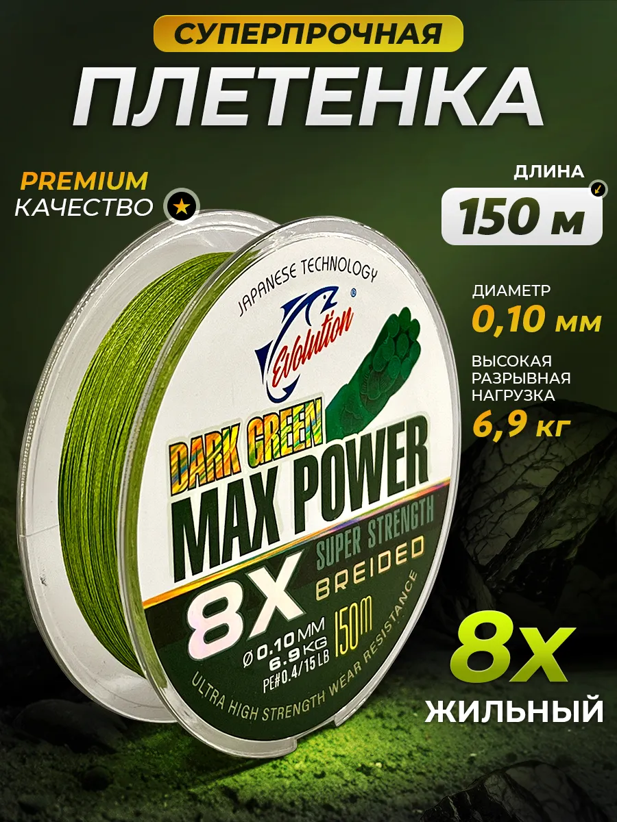 Леска плетеная для рыбалки плетенка 8 жил 0.10 мм PE 0.4