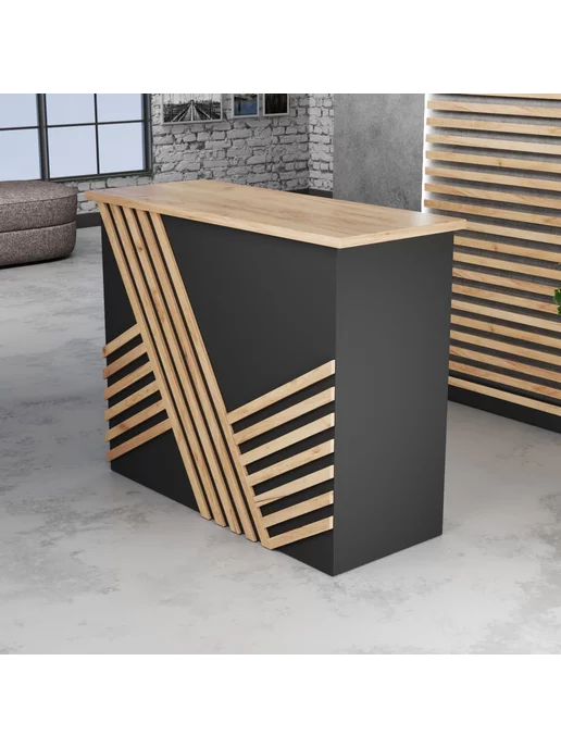 Re-seption Стойка ресепшн Вуд лайн 120х120х60 без подсветки, 120x120x60, фото 3