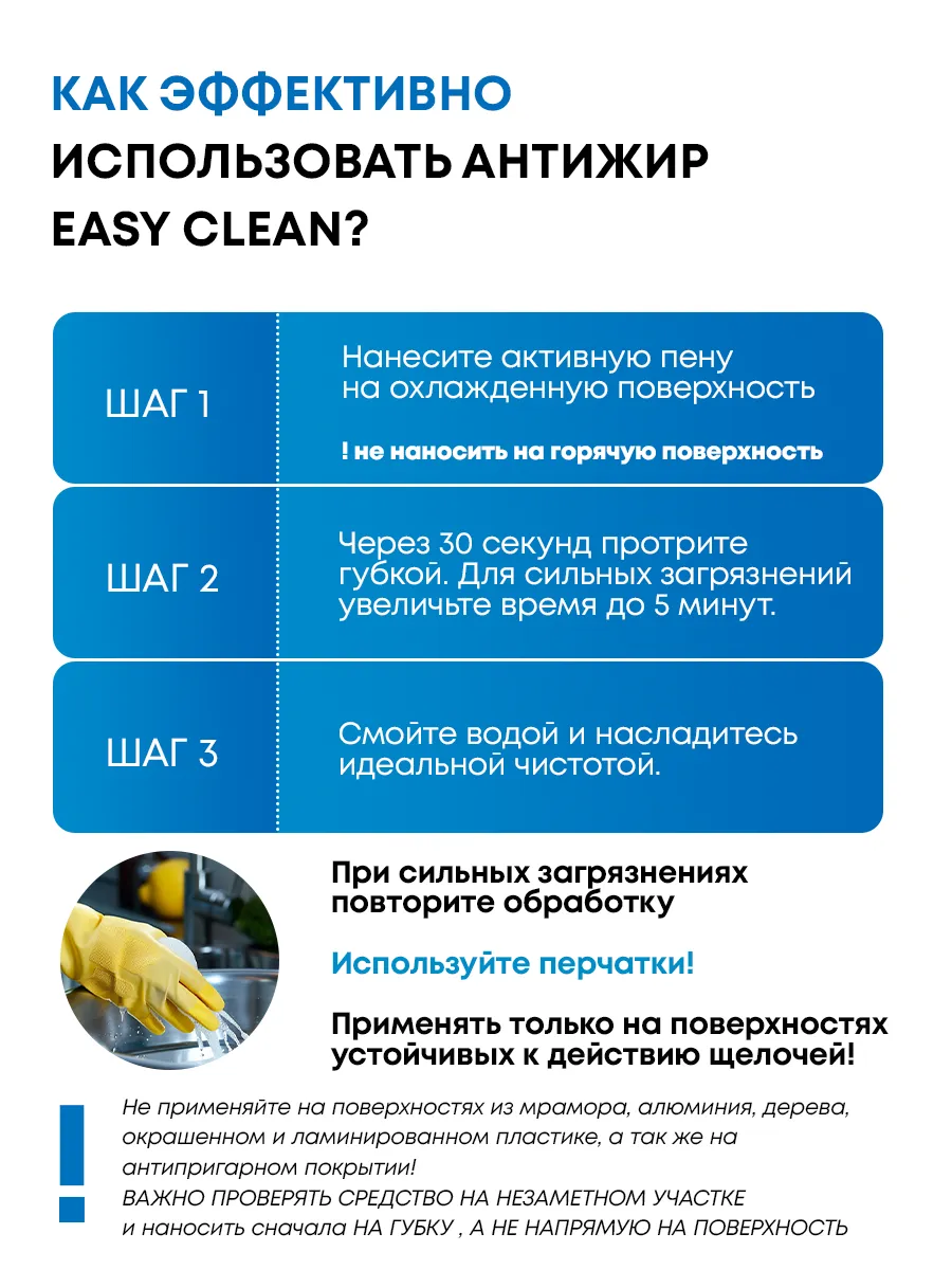 Чистящее средство антижир спрей для кухни Easy Clean 216222929 купить за  438 ₽ в интернет-магазине Wildberries