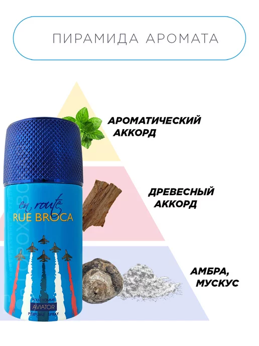 RUE BROCA AVIATOR парфюмированный спрей, дезодорант мужской 250 мл, 250 мл, фото 2
