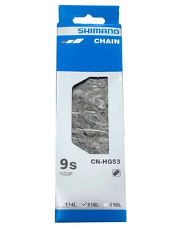 Цепь велосипедная CN-HG53-9 скоростей 116 звеньев Shimano 216272446 купить за 2 580 ₽ в интернет-магазине Wildberries