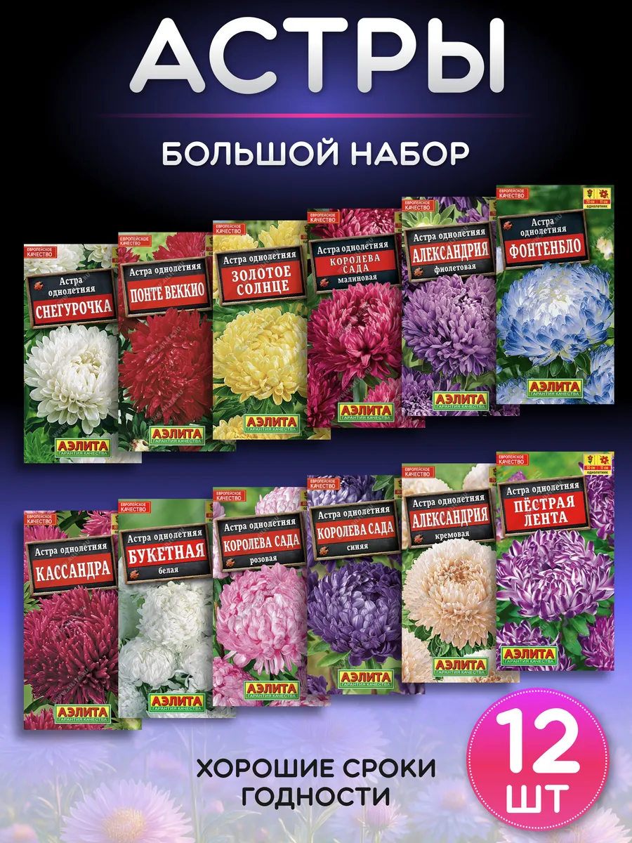 Семена астры пионовидной крупной