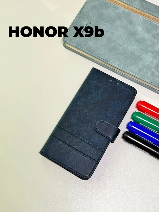 Honor Чехол книжка на X9B 5G темно-синий