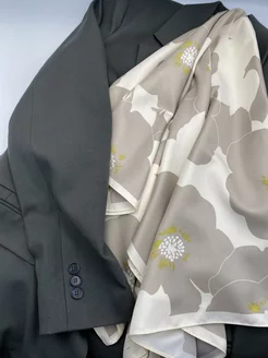 Платок шелковый на голову и шею теплый косынка весна