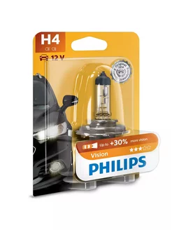 Автолампа H4 12V 60 55W (P43t-38) Vision +30% Philips 216355507 купить за 585 ₽ в интернет-магазине Wildberries