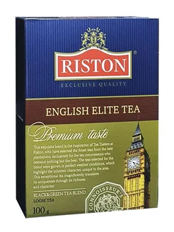 Чай листовой English Elite черный и зеленый 100 гр RISTON 216413165 купить за 206 ₽ в интернет-магазине Wildberries