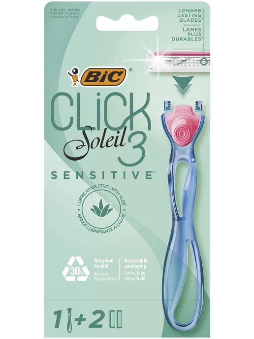 BIC Бритва бик Click 3 Soleil Sensitive кассеты 2 шт