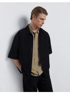 Чёрная рубашка oversize с коротким рукавом Gloria Jeans 216501148 купить за 2 369 ₽ в интернет-магазине Wildberries
