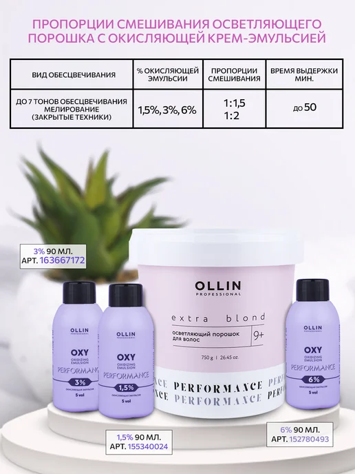 Ollin Professional Осветляющий порошок Ollin Blond Perfomance 500 г, 750 мл, фото 7