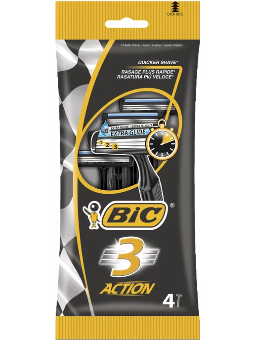 BIC Бритва бик 3 Action 4шт