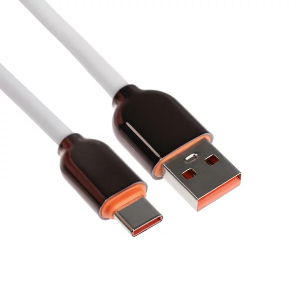 Кабель Type-C — USB, 6 A, оплётка PVC, 1 метр