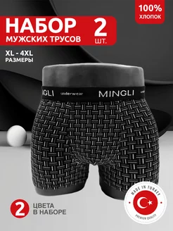 Трусы боксеры набор 2 шт MINGLI 216760304 купить за 382 ₽ в интернет-магазине Wildberries