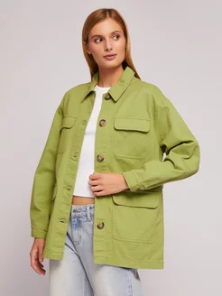 Женская куртка-рубашка с поясом хлопок Zolla 216810995 купить за 1 539 ₽ в интернет-магазине Wildberries