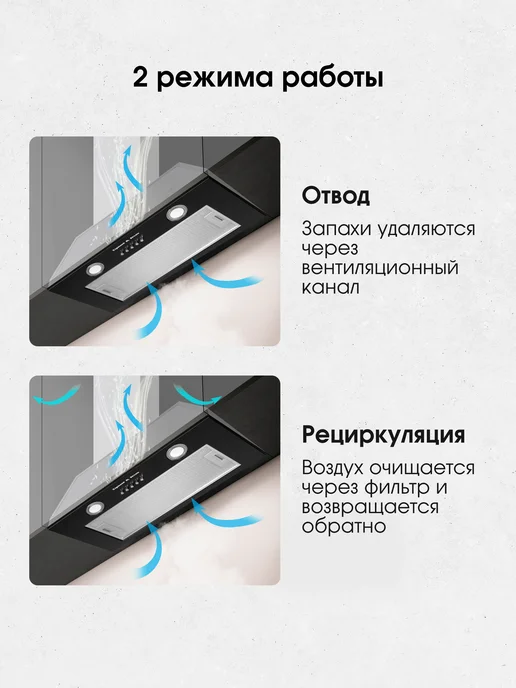 Zigmund & Shtain Вытяжка кухонная встраиваемая 70 см черная K 016.7 B, черный, фото 5
