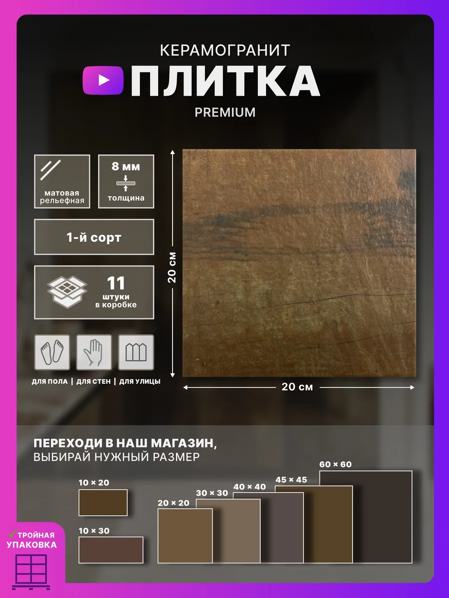 Керамическая плитка (керамогранит) Ottavia 20x20