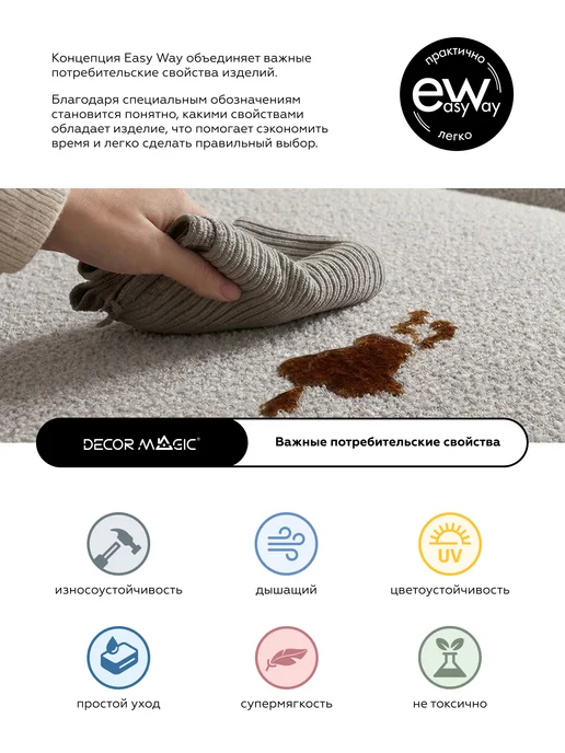 DECOR MAGIC Покрывало на диван букле UNO BRAVO ASH 135х210 см, 135x210 см, фото 7