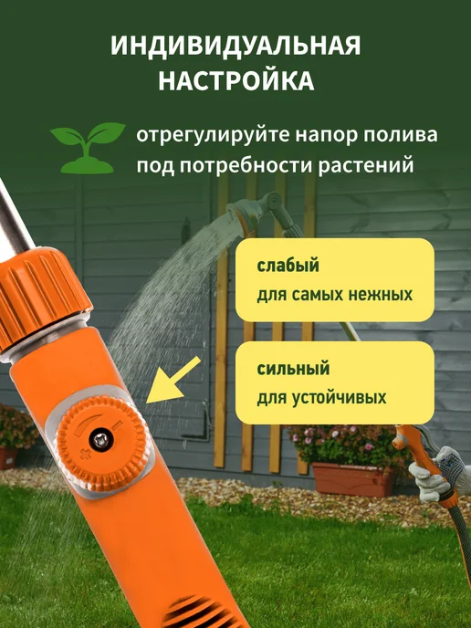 ЧЕТЫРЕ СЕЗОНА Пистолет распылитель для полива телескопический, серый, фото 5