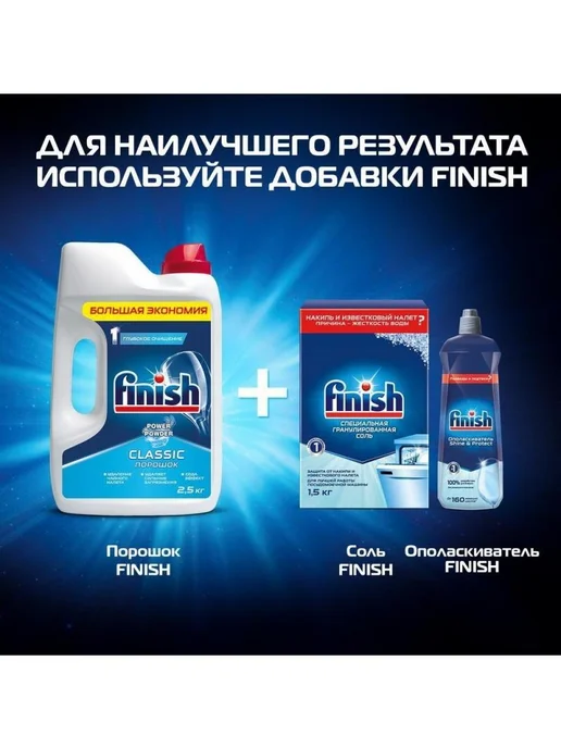 Finish Средство для мытья посуды 1 кг Финиш, порошок (3116), 1 кг, фото 4