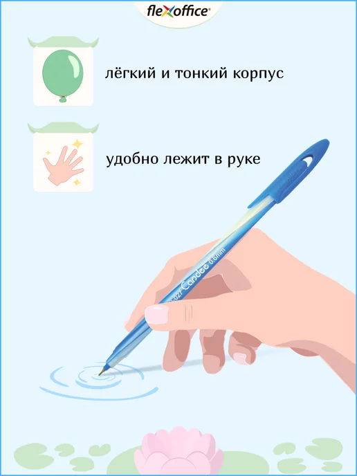 Flexoffice Ручки шариковые CANDEE, 4 шт, фото 6