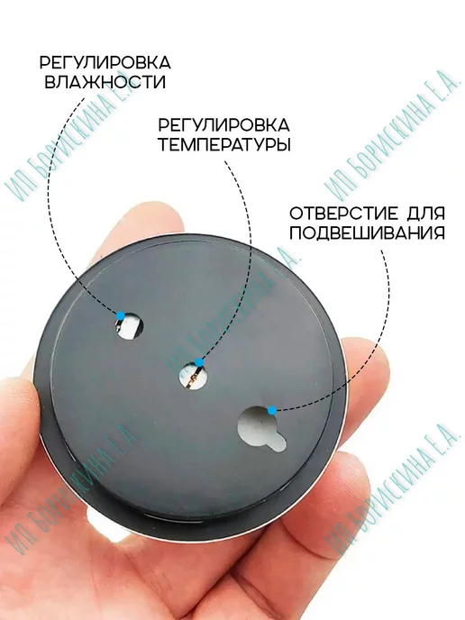 Борискина Е.А. Термометр комнатный, гигрометр TH-103P-S, черный, фото 3