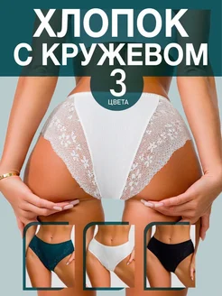 Трусы слипы кружевные набор 3 шт INARIO underwear 217082374 купить за 299 ₽ в интернет-магазине Wildberries