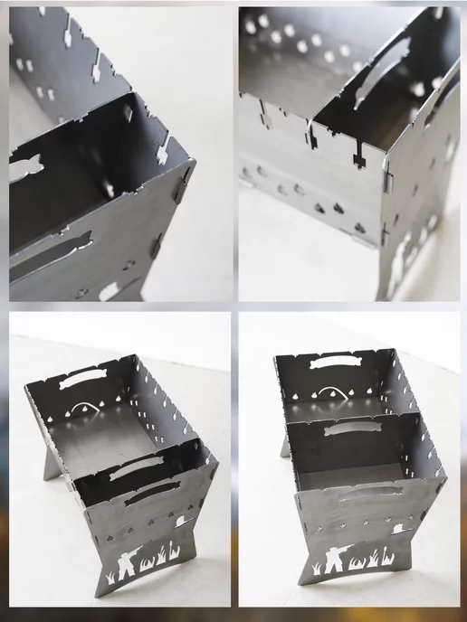 BirdKey Мангал сборный складной 2 мм для дачи, серый, фото 5