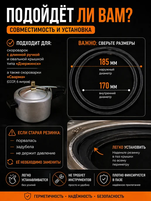Partsko Прокладка резинка советской скороварки, вариант, фото 3