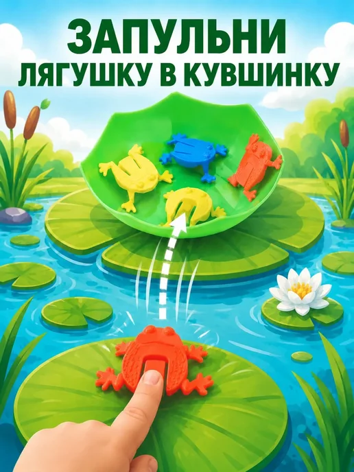 Умелец Я Настольная игра для детей Весёлые Лягушата, синий, фото 2