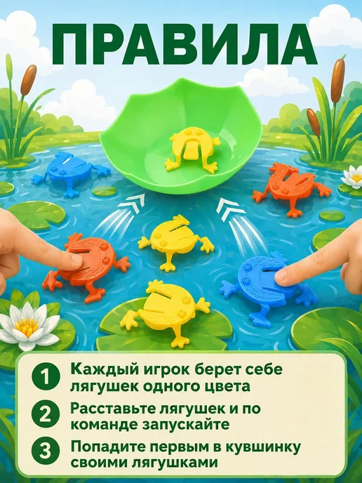 Умелец Я Настольная игра для детей Весёлые Лягушата, синий, фото 3