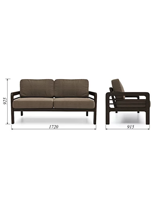Soft Element Садовый диван кушетка Бергер-С Brown+venge, дачная мебель, коричневый, фото 6
