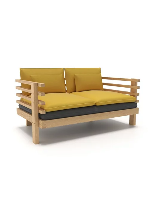 Soft Element Садовый диван Атлантик-С Mustard Antracit, мебель на дачу, черный, фото 3