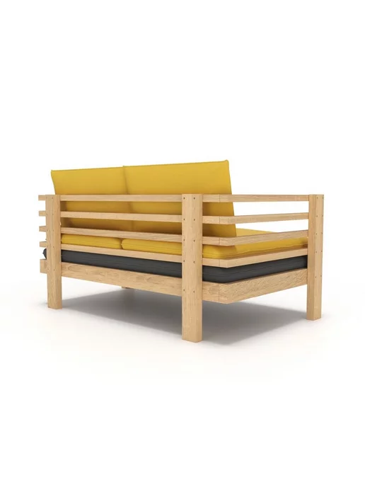 Soft Element Садовый диван Атлантик-С Mustard Antracit, мебель на дачу, черный, фото 4