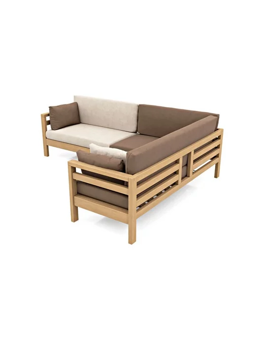 Soft Element Угловой садовый диван Бонни-С Brown, деревянный, на дачу, коричневый, фото 2