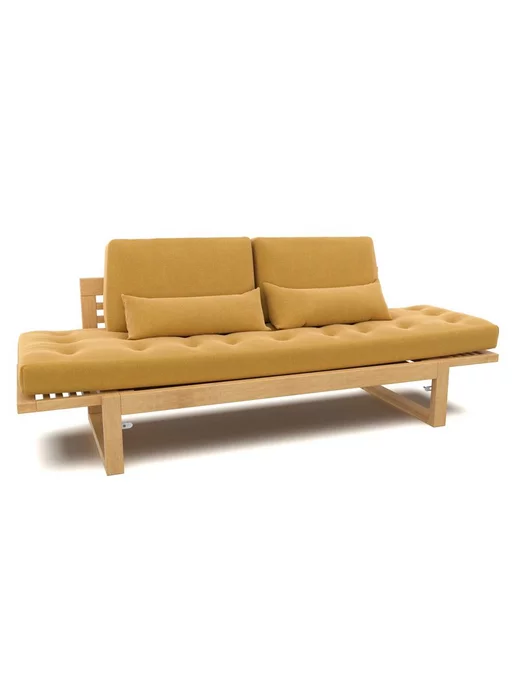 Soft Element Садовый диван кушетка на дачу Бьерк-С Mustard, массив дерева, желтый, фото 2