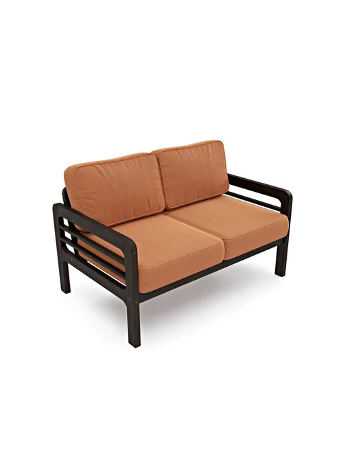 Soft Element Диван кушетка на дачу Бергер-С Orange+venge, садовая мебель, оранжевый, фото 3